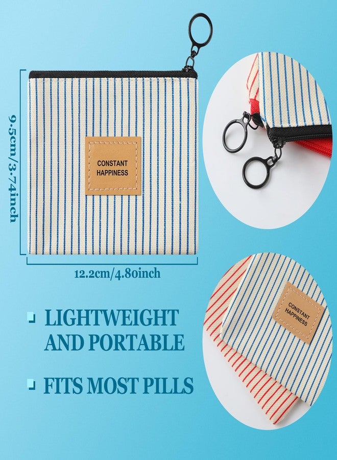 ميناتي عبوتان من حبوب منع الحمل، محفظة قماشية لحفظ الحبوب بمقاس 4.7 × 3.6 بوصة مع سحاب لتنظيم البطاقات، محفظة جيبية لحماية خصوصية النساء - Image 2